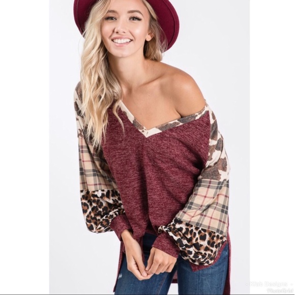 Tops - ✨JUST IN✨PATCHWORK SLEEVES SOFT TUNIC TOP
